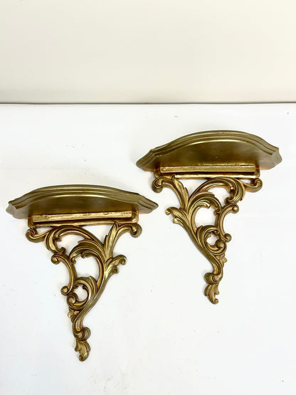 Gold Demilune Shelves