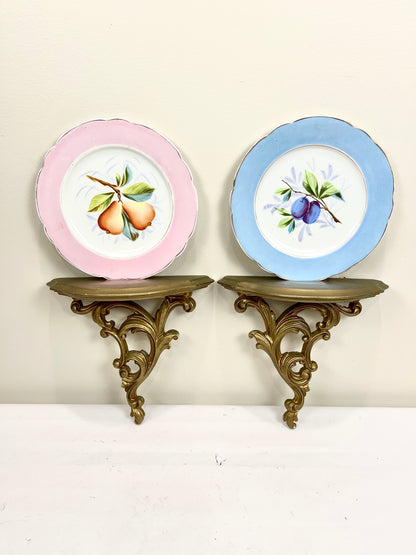 Gold Demilune Shelves