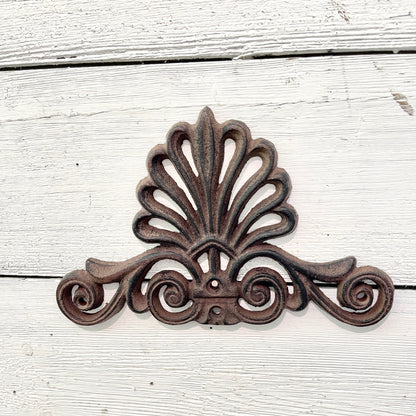 Vintage Salvage, Cast Iron Architectural Salvage, Decorative Metal Decor, Ornate Wall Decor, Gallery Wall Plaque, Door Topper Pediment