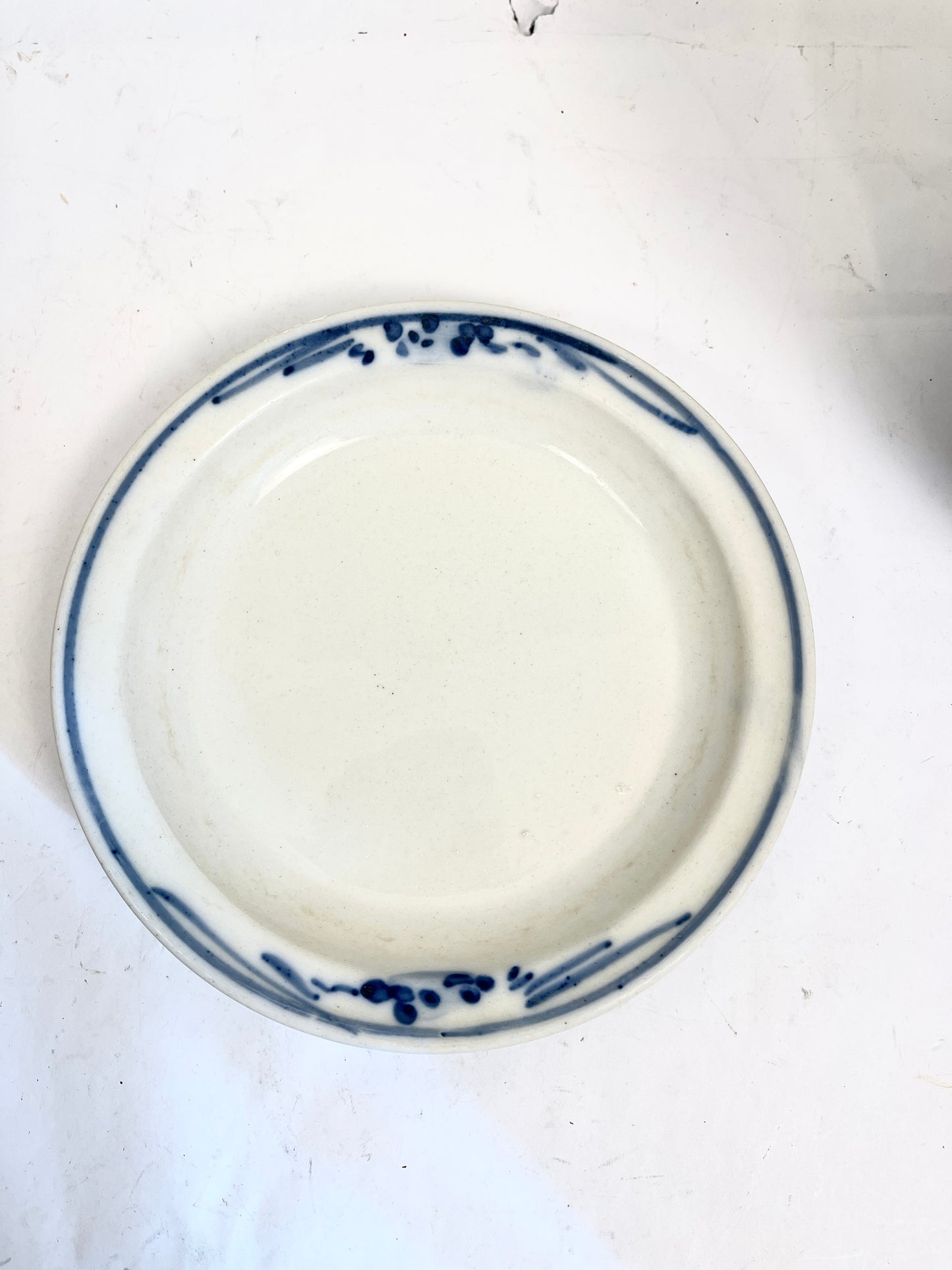 Blue and White Planter with Saucer