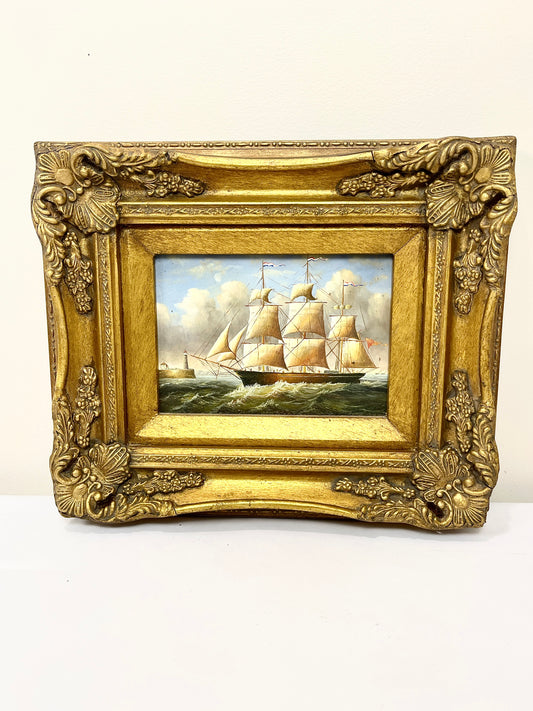 Vintage Clipper Ship Painting