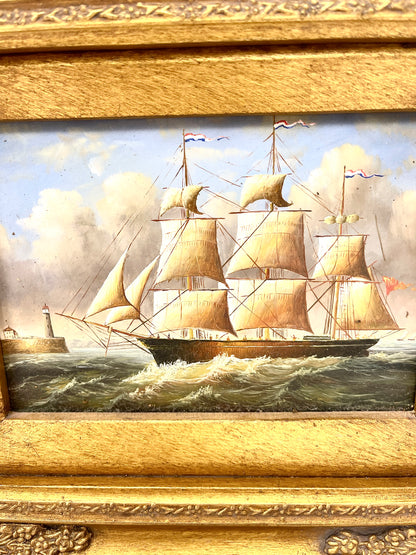 Vintage Clipper Ship Painting