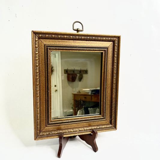 Vintage Decorative Wood Frame Bronze Color 9 x 10 Rectangle Wall Mirror