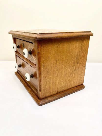 Antique Spool Cabinet: Tabletop Chest