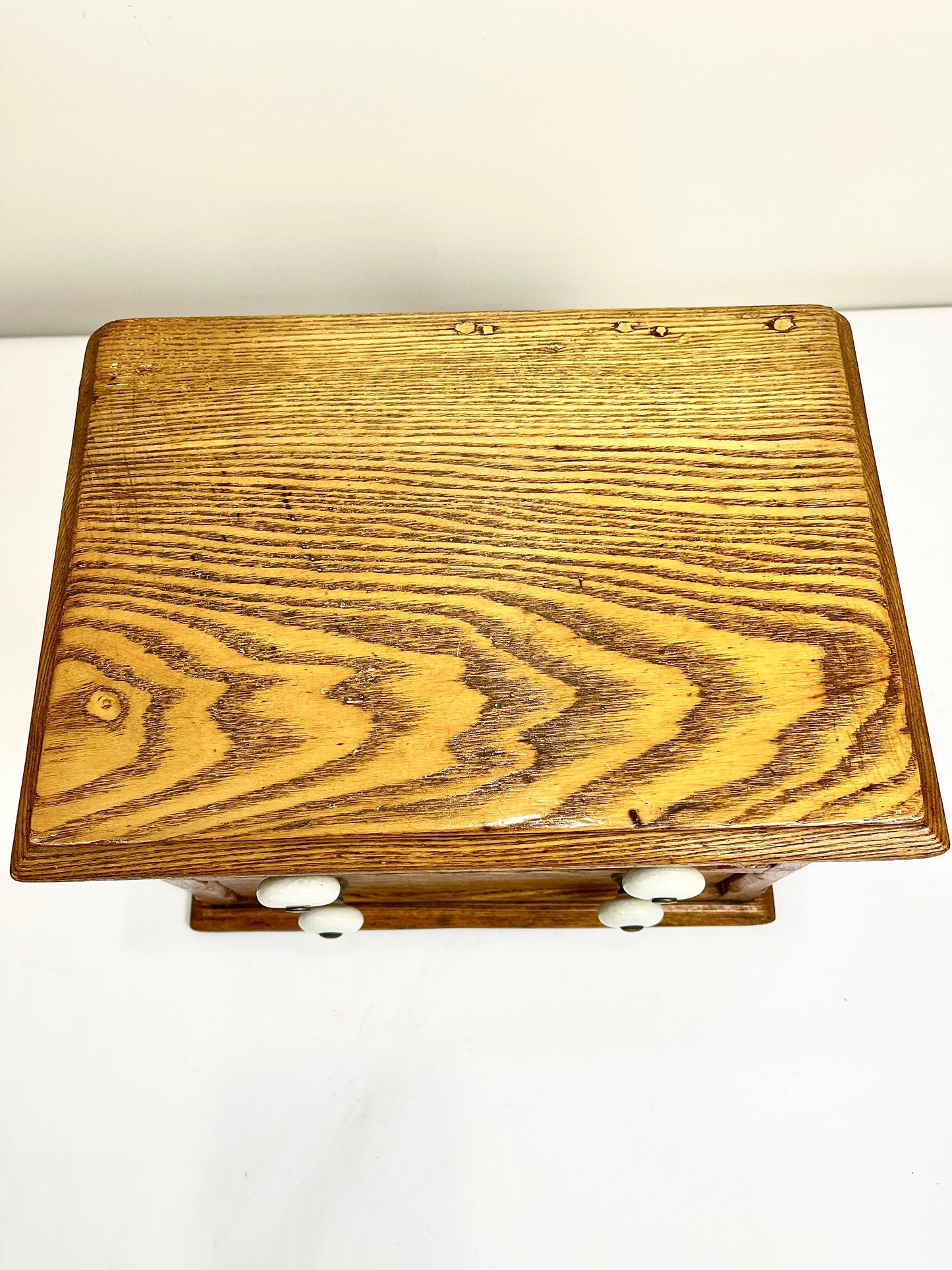 Antique Spool Cabinet: Tabletop Chest