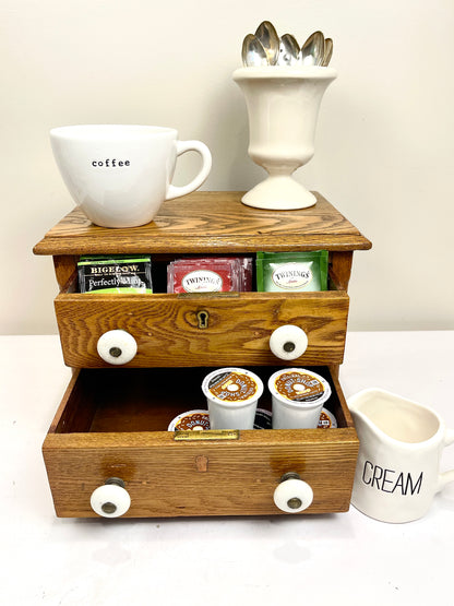 Antique Spool Cabinet: Tabletop Chest