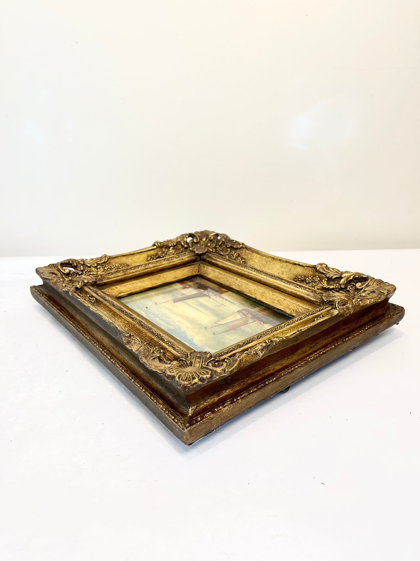 Vintage Sailboat Oil Painting