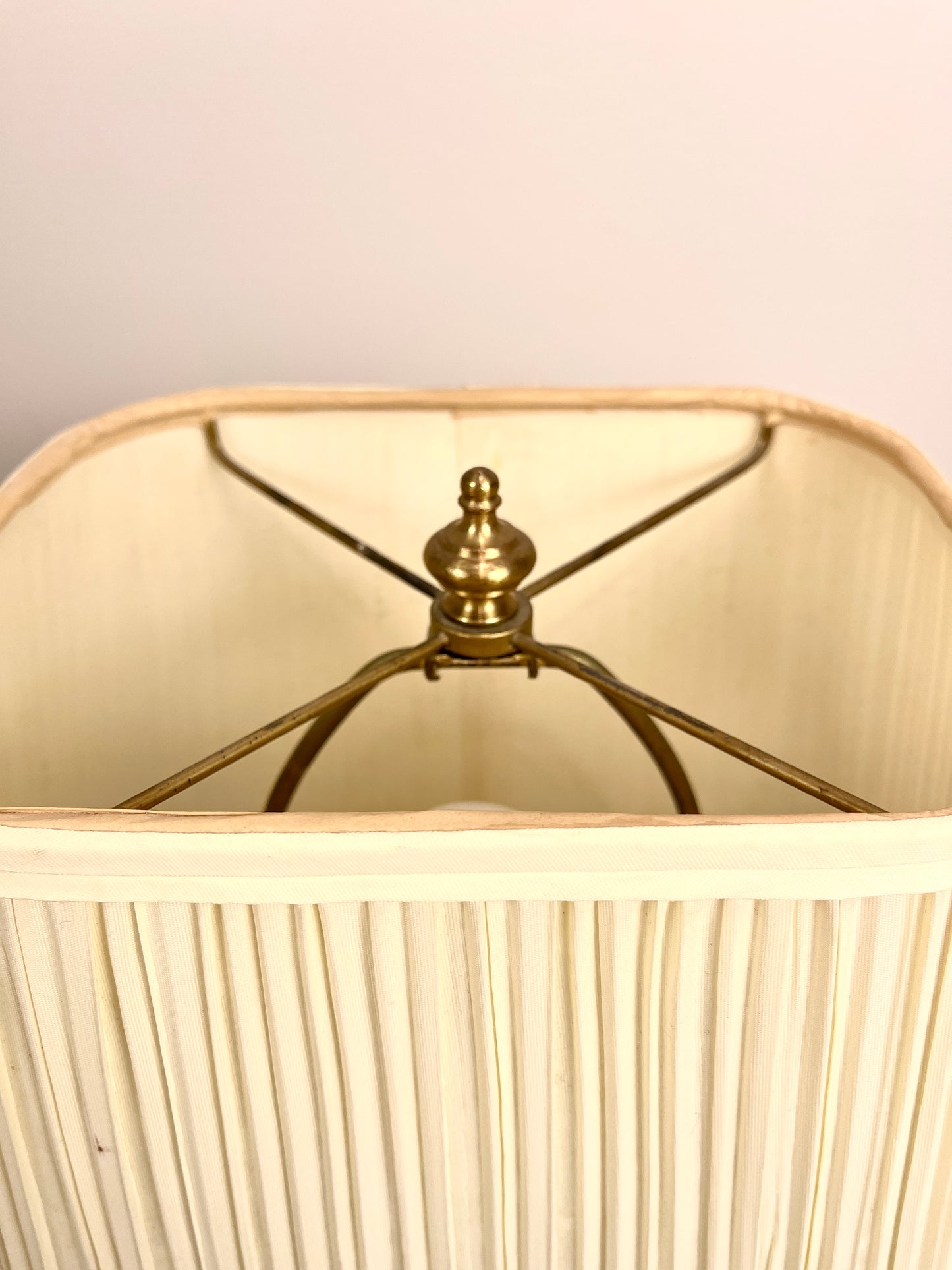 Vintage Peacock and Florals Porcelain Table Lamp with Shade