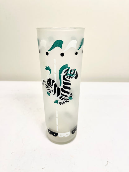 Vintage Libbey Frosted Carousel Glass Set
