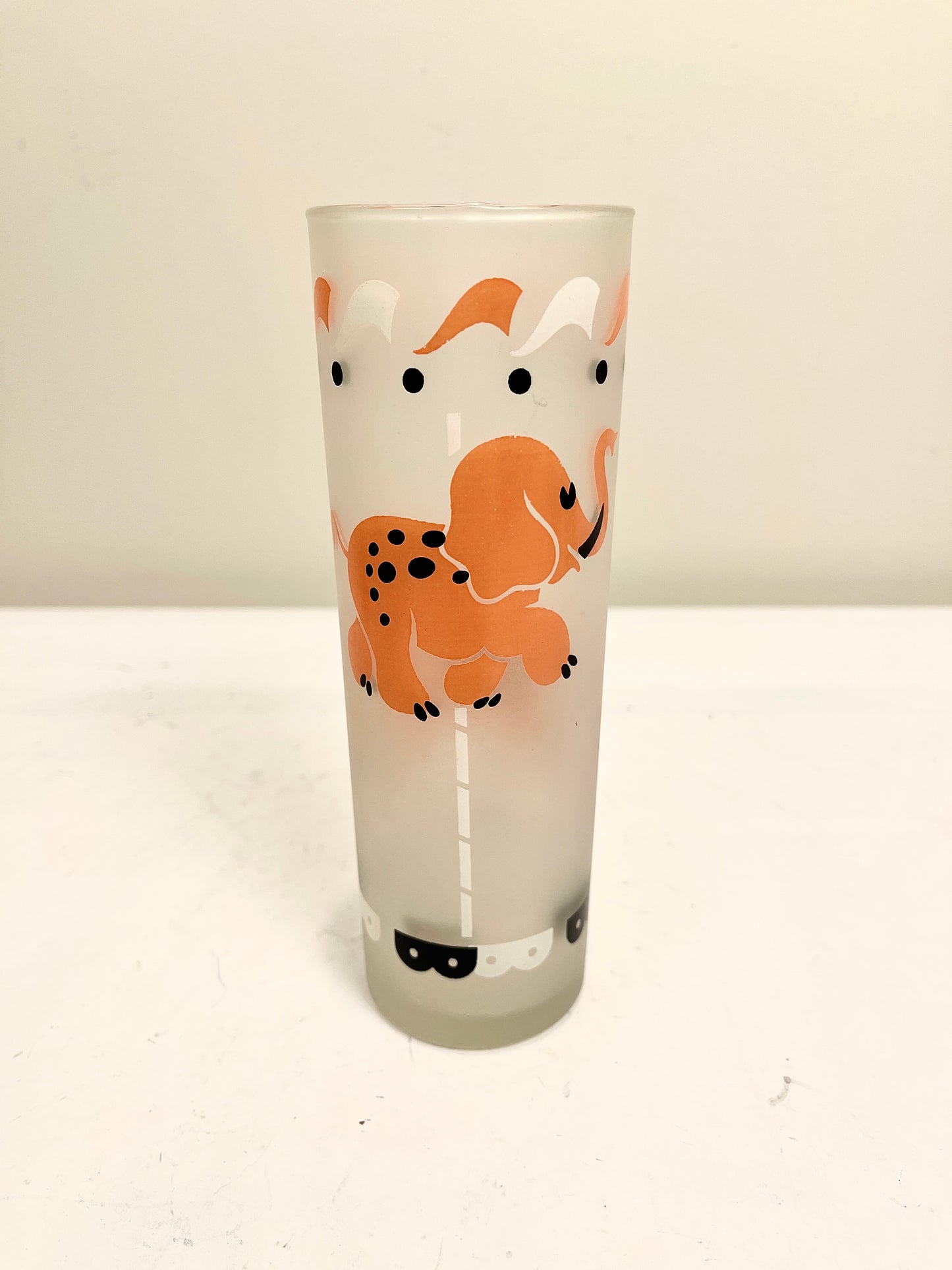 Vintage Libbey Frosted Carousel Glass Set