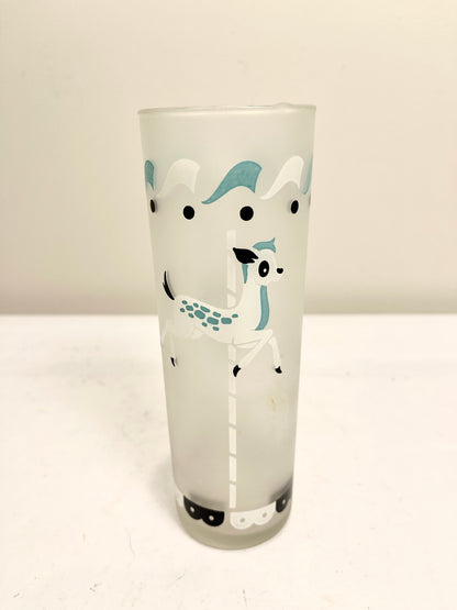 Vintage Libbey Frosted Carousel Glass Set