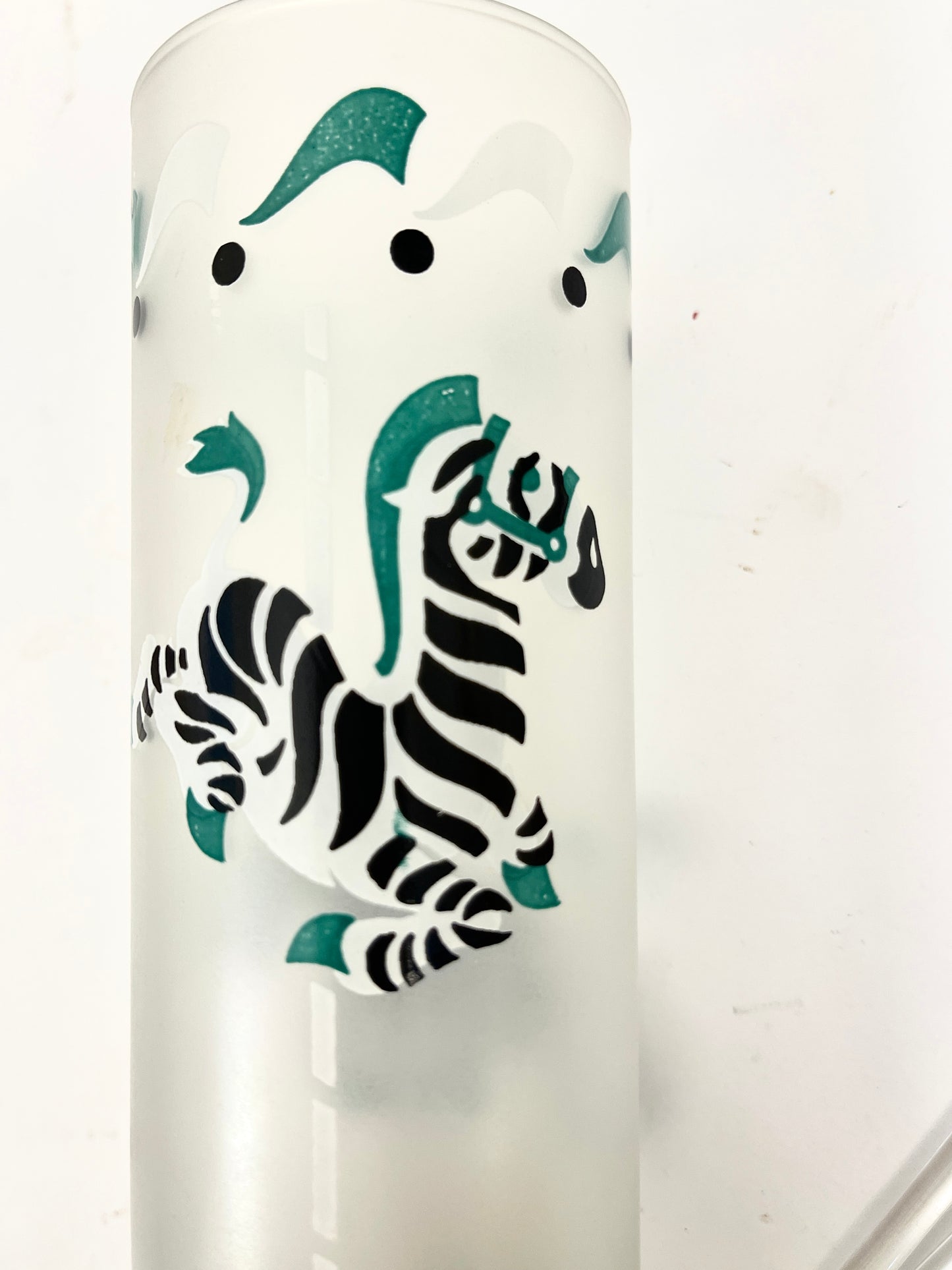 Vintage Libbey Frosted Carousel Glass Set