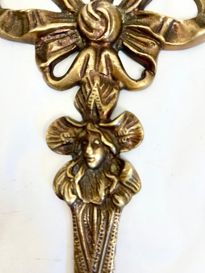 Vintage Brass Candle Sconces: Bow Design