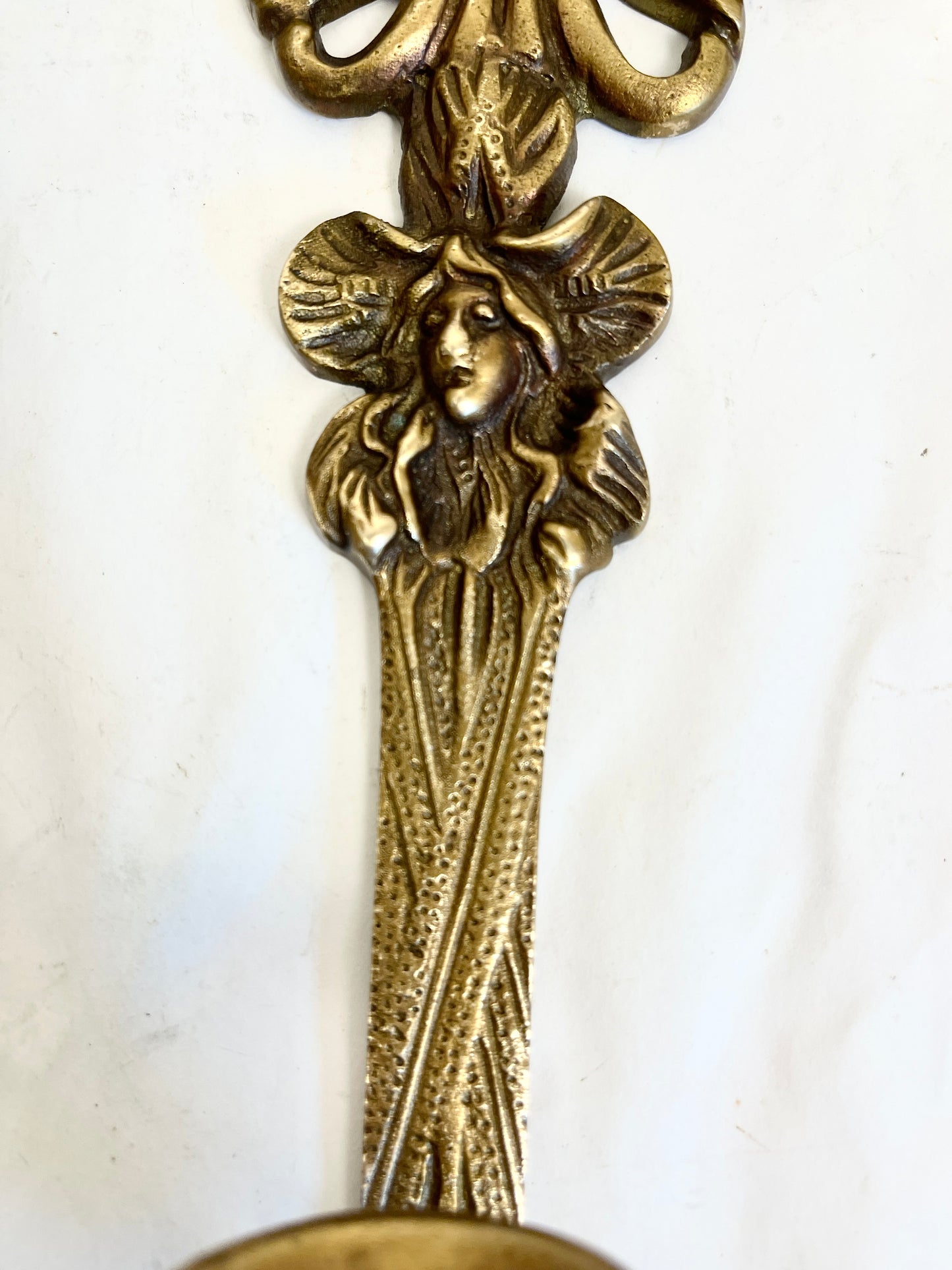 Vintage Brass Candle Sconces: Bow Design