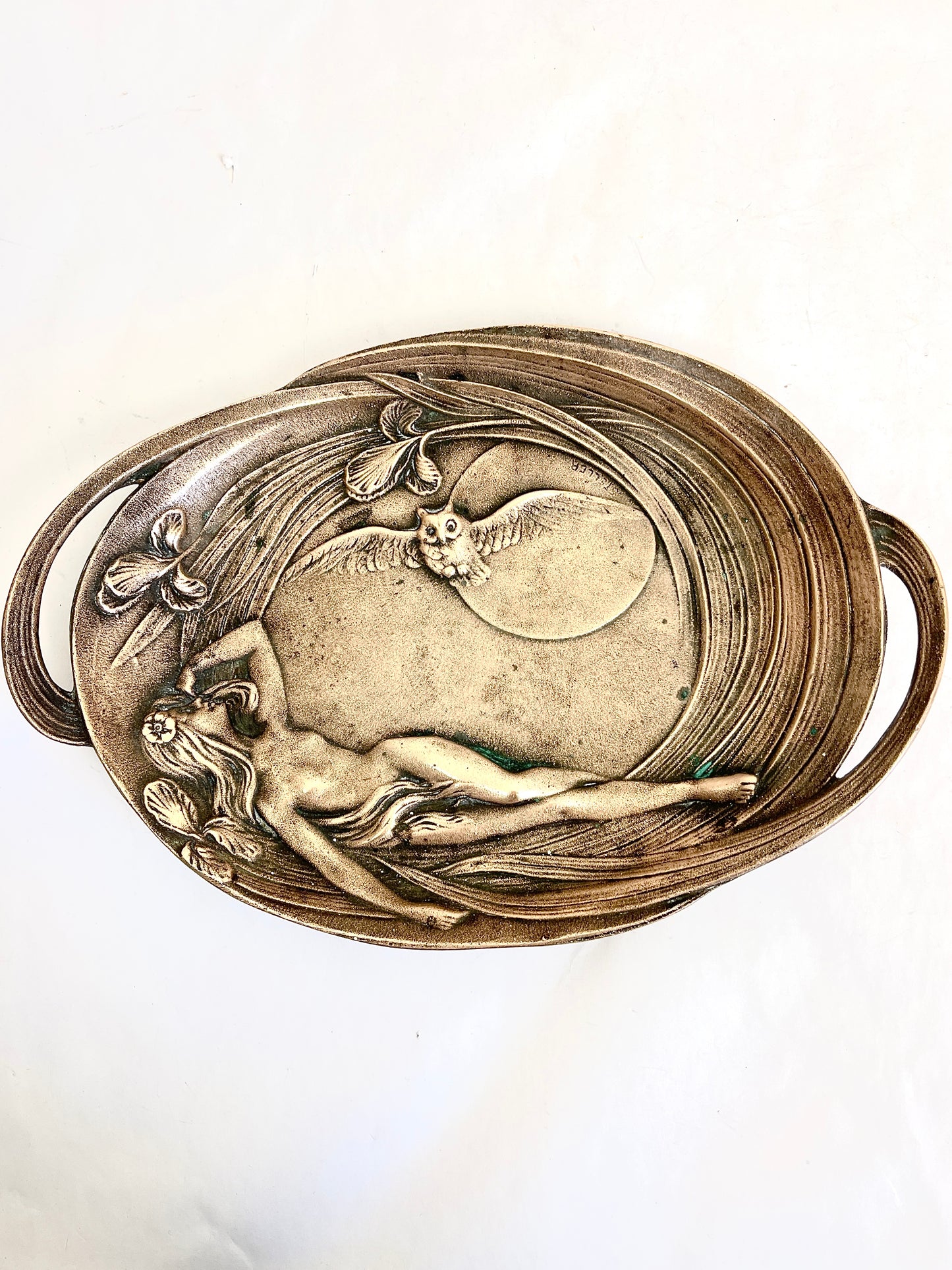 Antique Bronze Art Nouveau Tray
