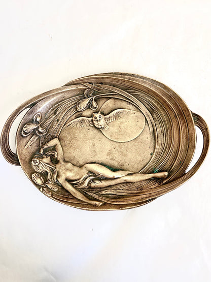 Antique Bronze Art Nouveau Tray
