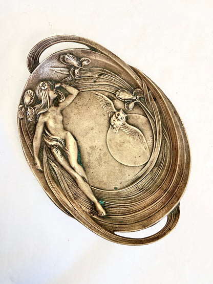 Antique Bronze Art Nouveau Tray