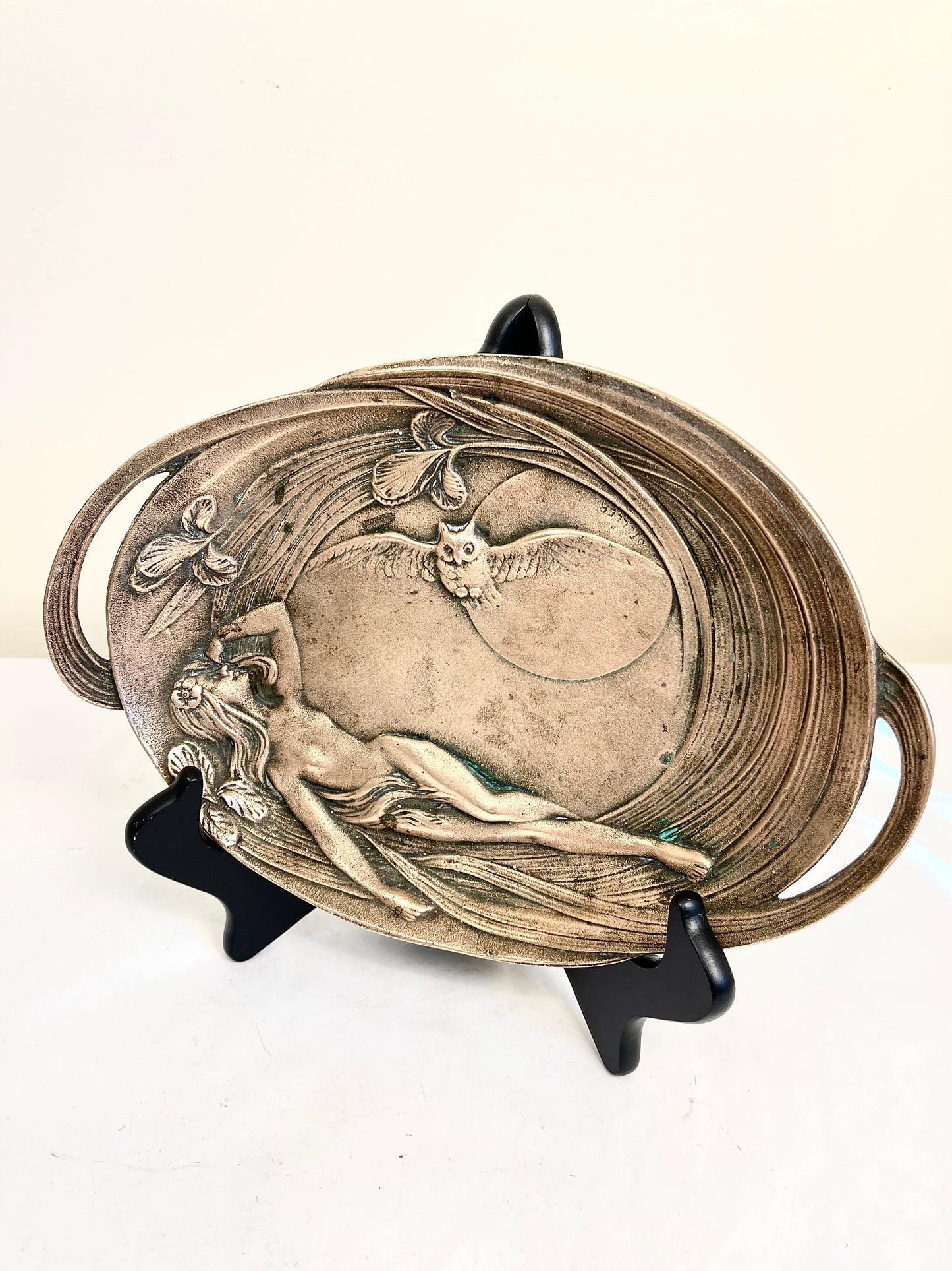 Antique Bronze Art Nouveau Tray