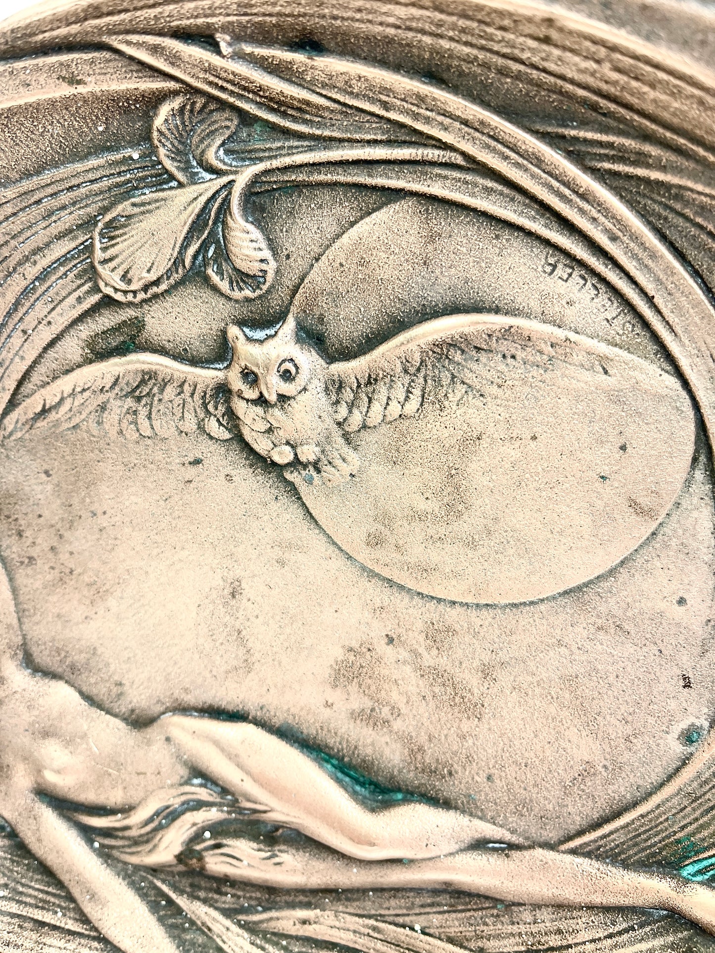 Antique Bronze Art Nouveau Tray