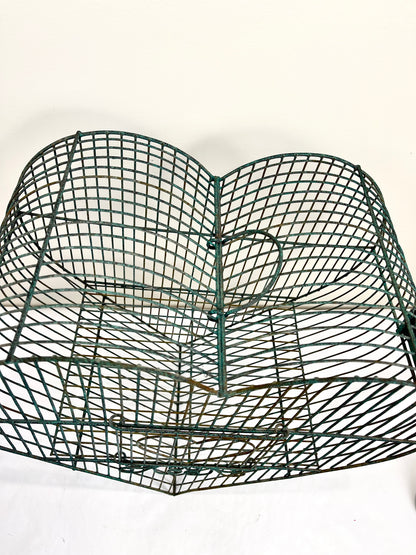 Vintage Heart Birdcage with Hanger: Green Wrought Iron