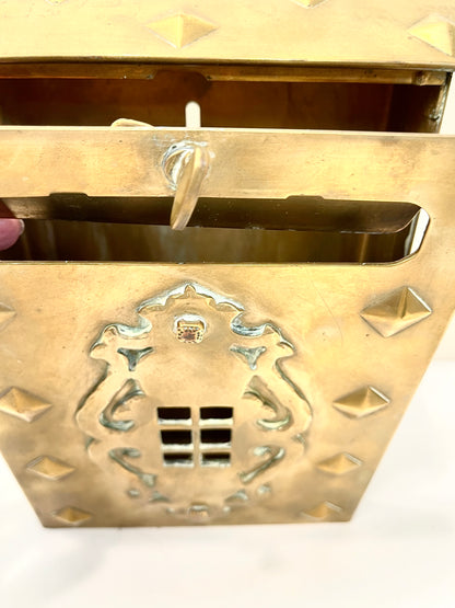 Antique Vintage Solid Brass Mailbox:  Wallmount Letterbox