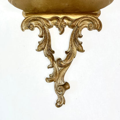 Vintage Syroco Gold Half Round Shelves
