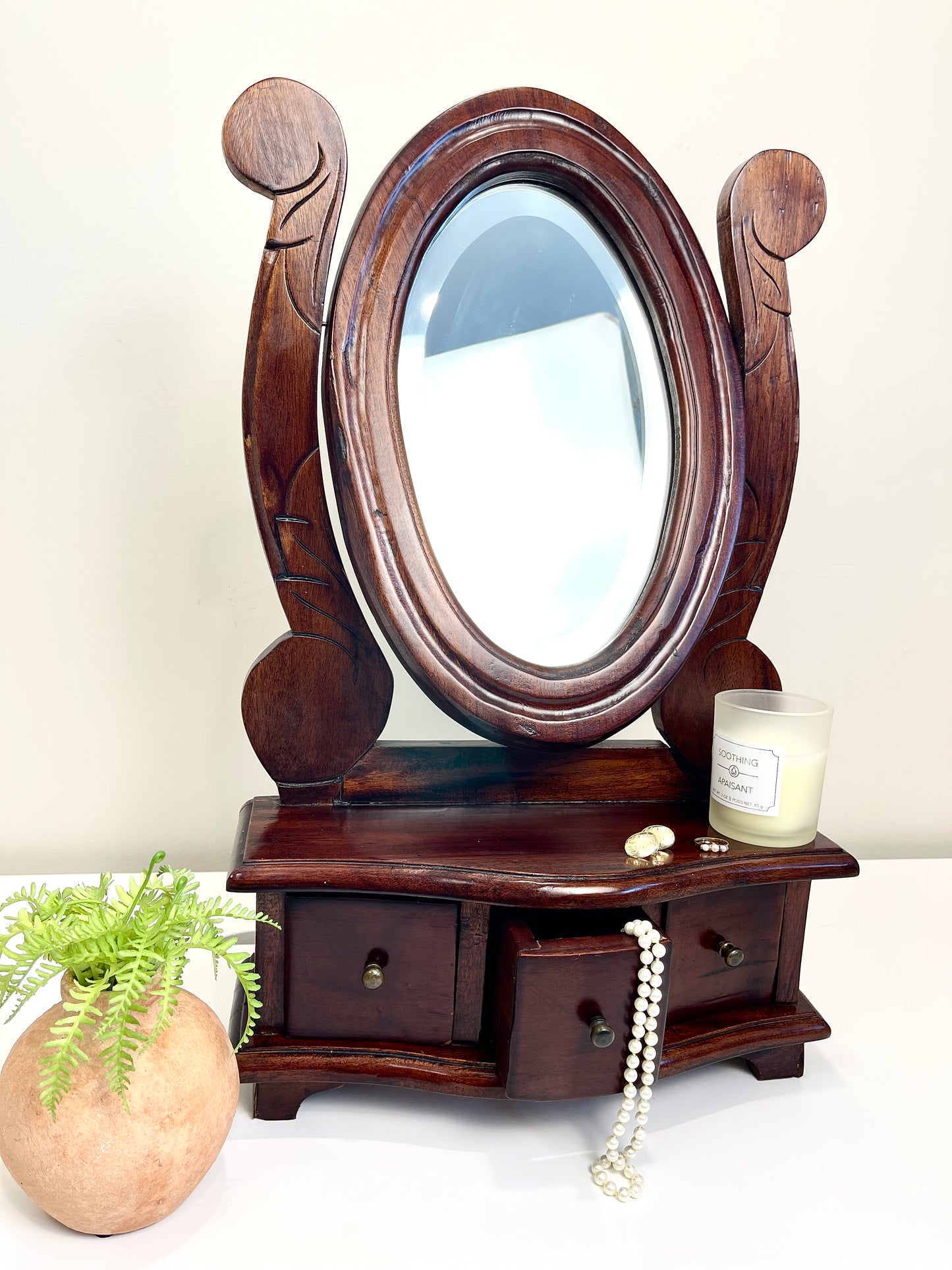 Vintage Tilt Mirror on Stand