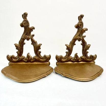 Vintage Syroco Gold Half Round Shelves