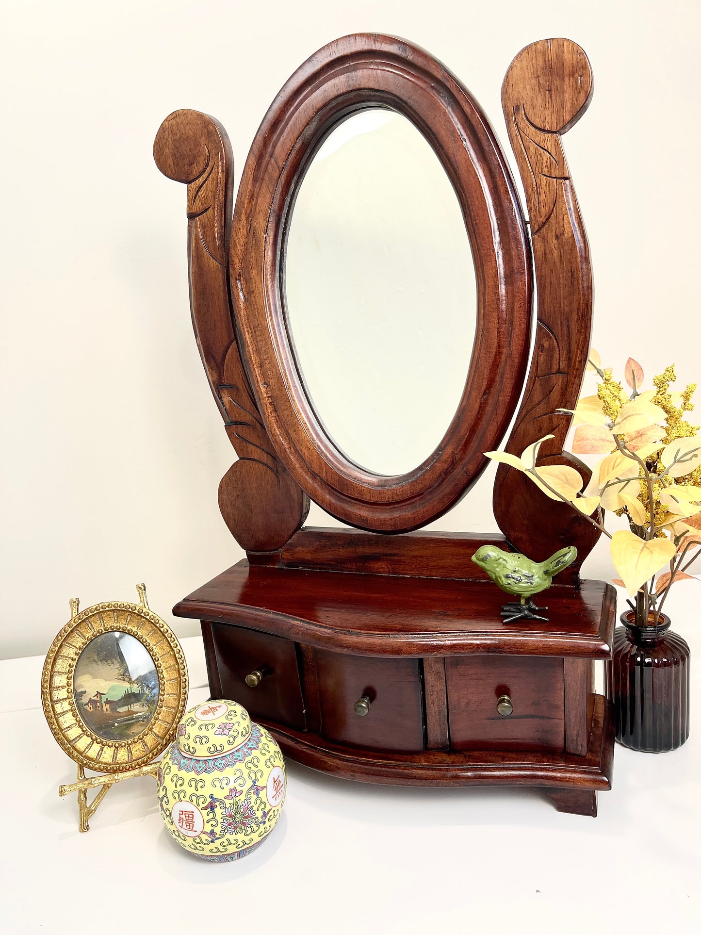 Vintage Tilt Mirror on Stand