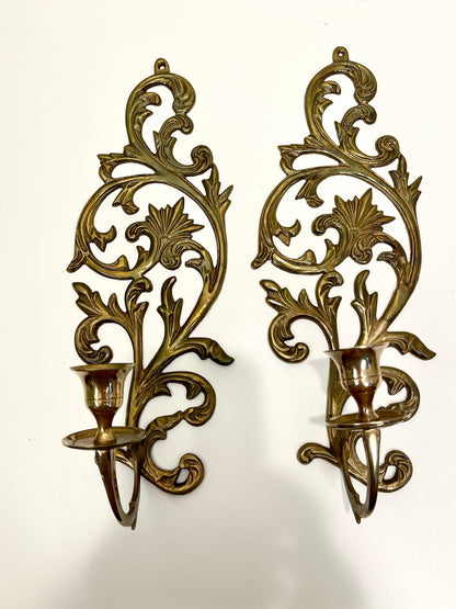 Vintage Brass Candle Sconces