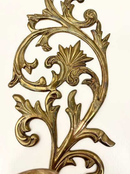 Vintage Brass Candle Sconces