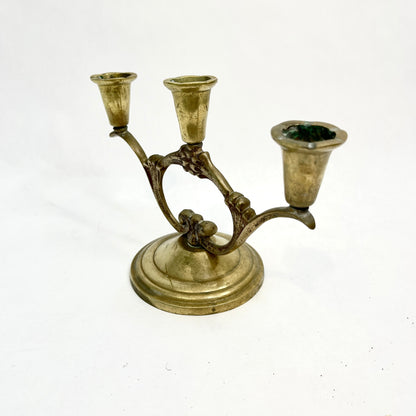 Vintage Brass Three Arm Candelabra