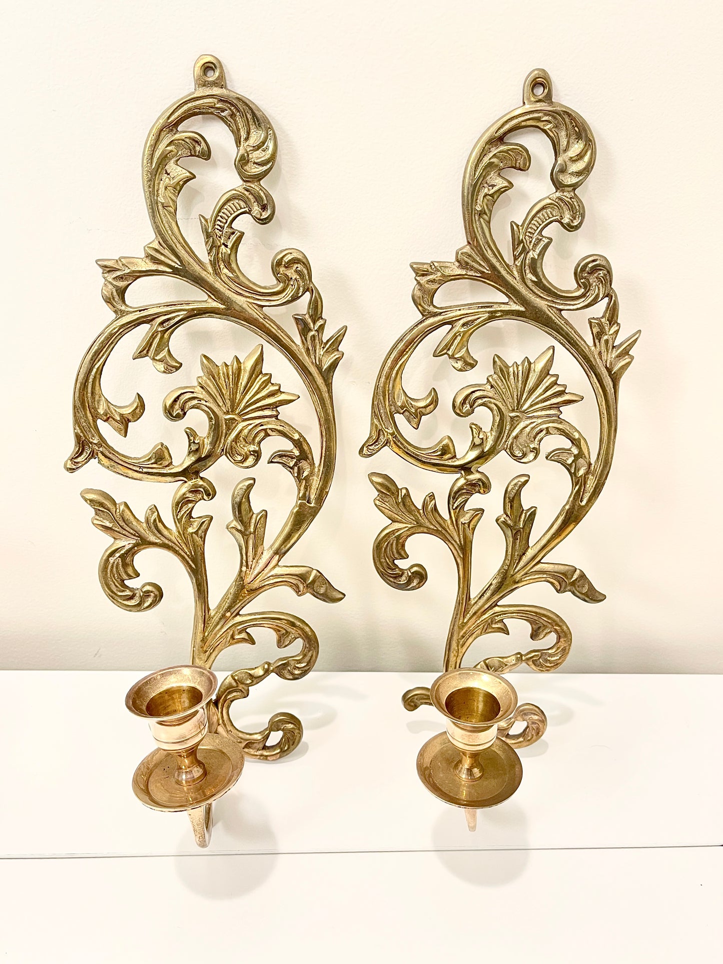 Vintage Brass Candle Sconces