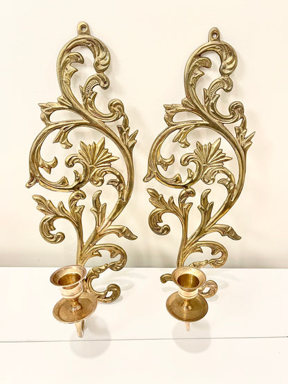 Vintage Brass Candle Sconces