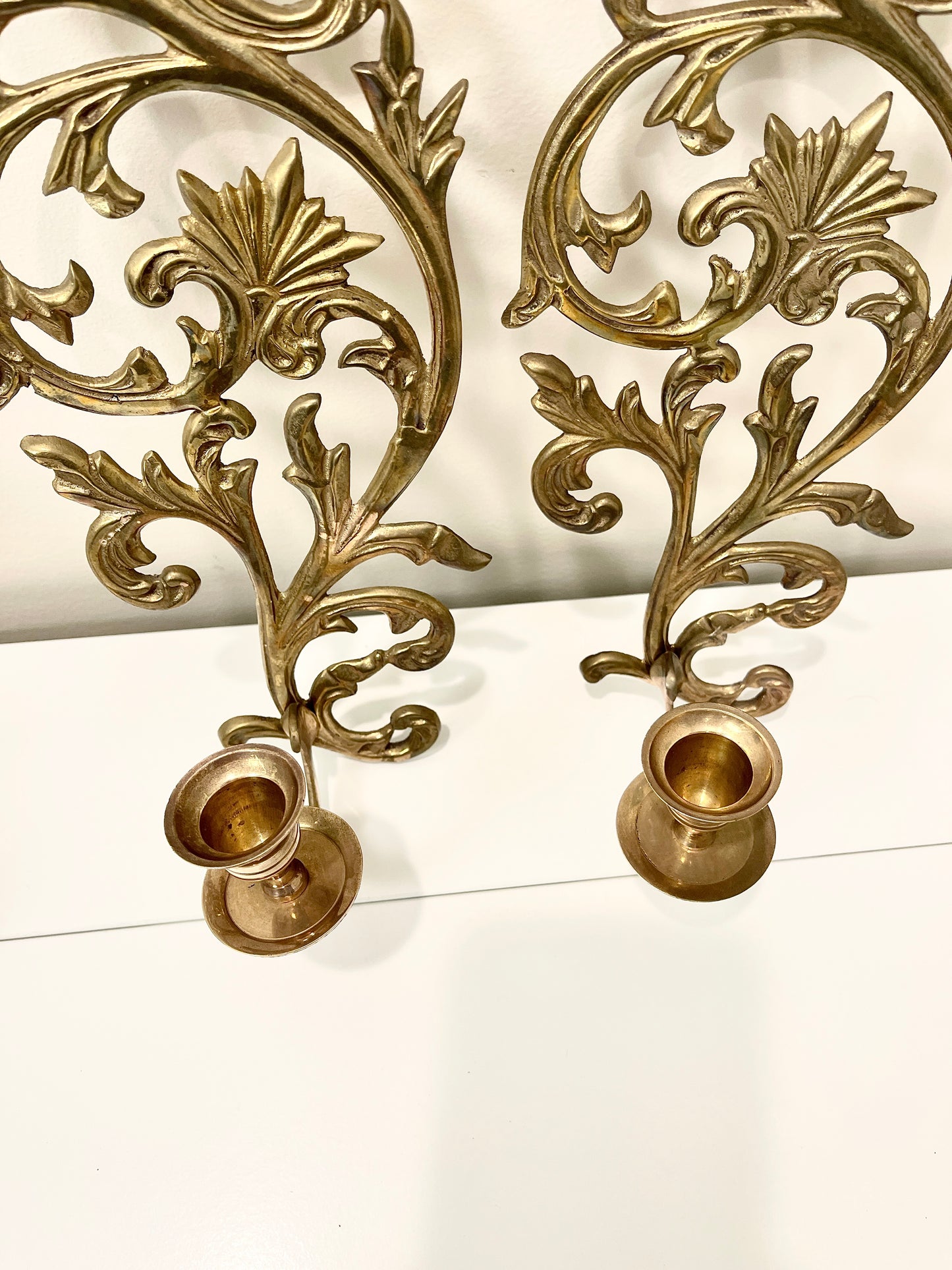Vintage Brass Candle Sconces