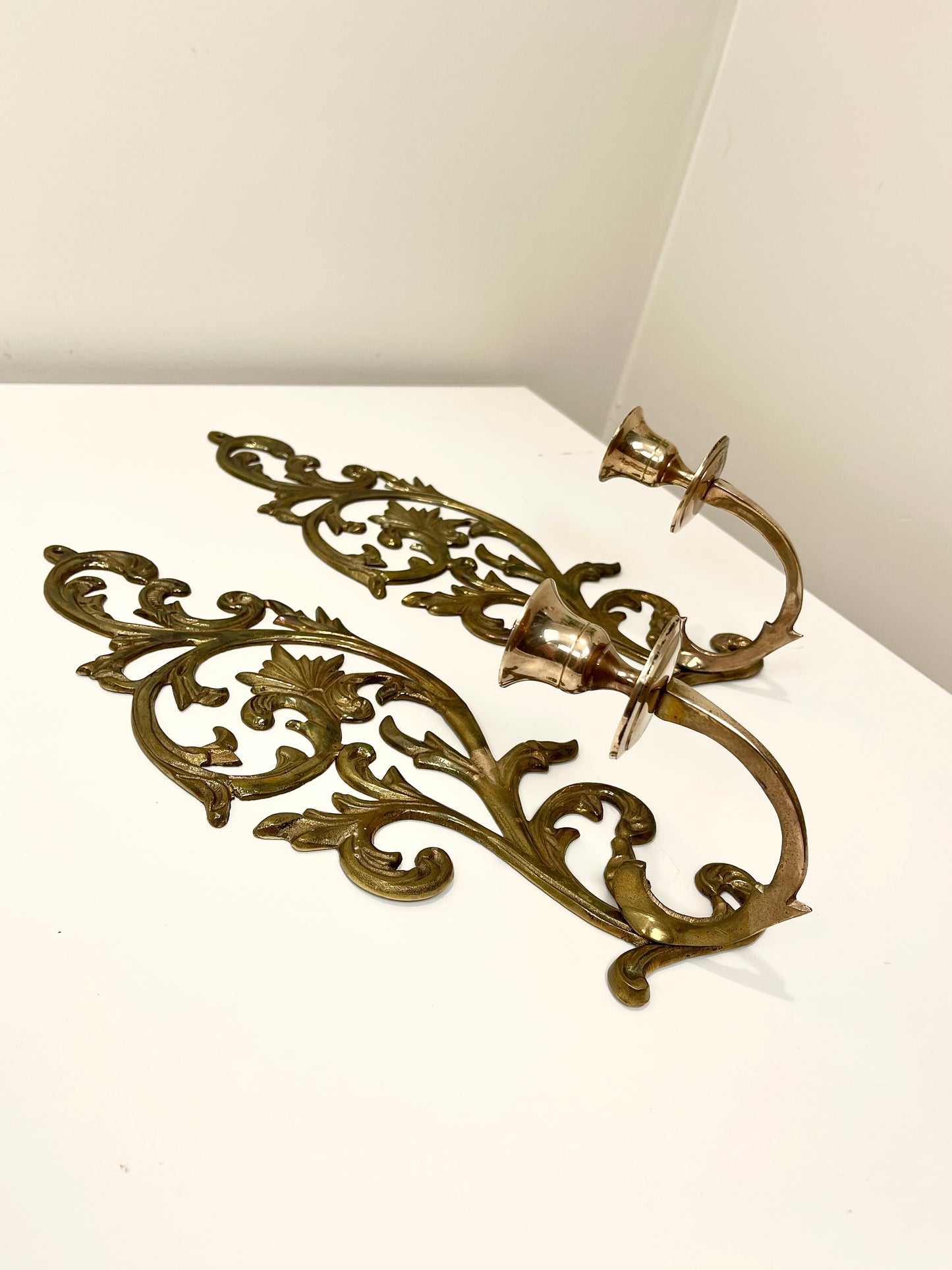 Vintage Brass Candle Sconces
