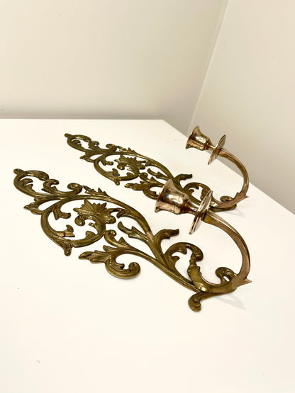 Vintage Brass Candle Sconces