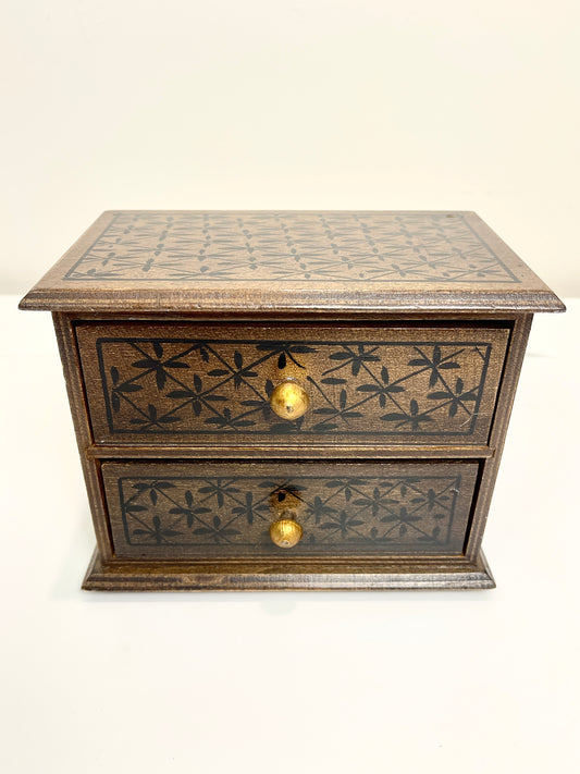 Vintage Wood Mini Chest:  Jewelry Box