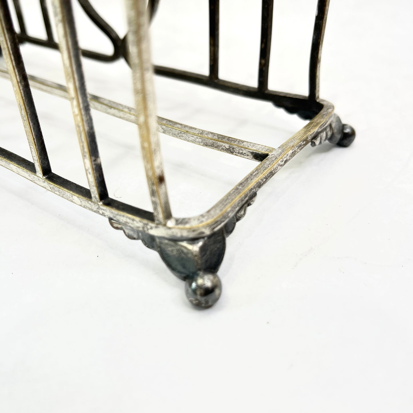 Vintage Silver Toast Rack with Condiment Holder