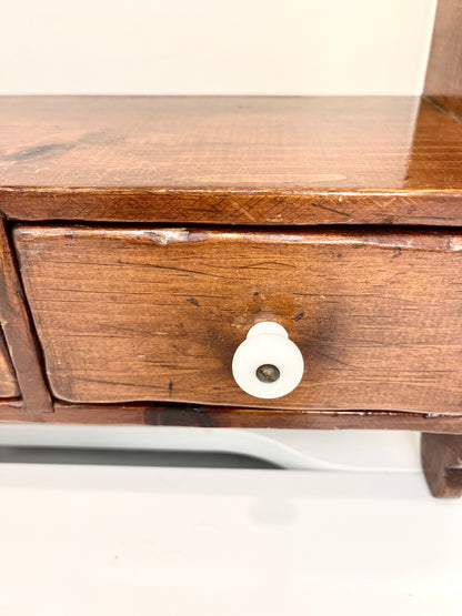 Vintage Wall Shelf with Drawers
