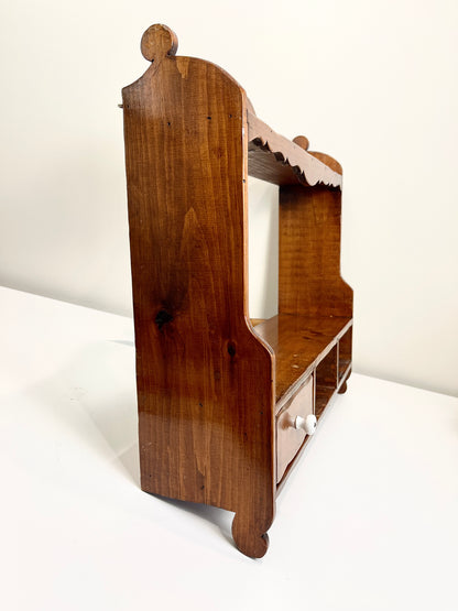 Vintage Wall Shelf with Drawers