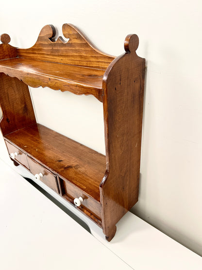 Vintage Wall Shelf with Drawers