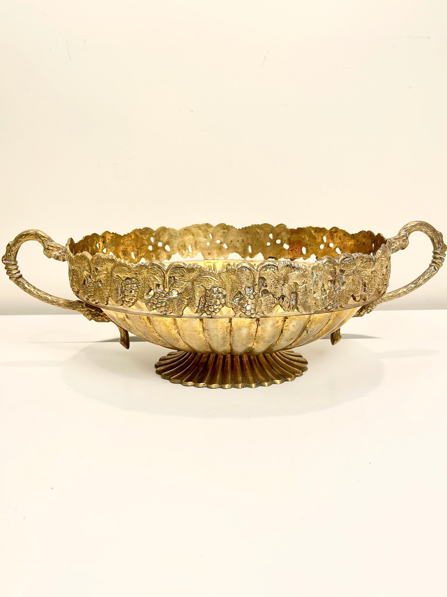 Vintage Brass Oval Bowl