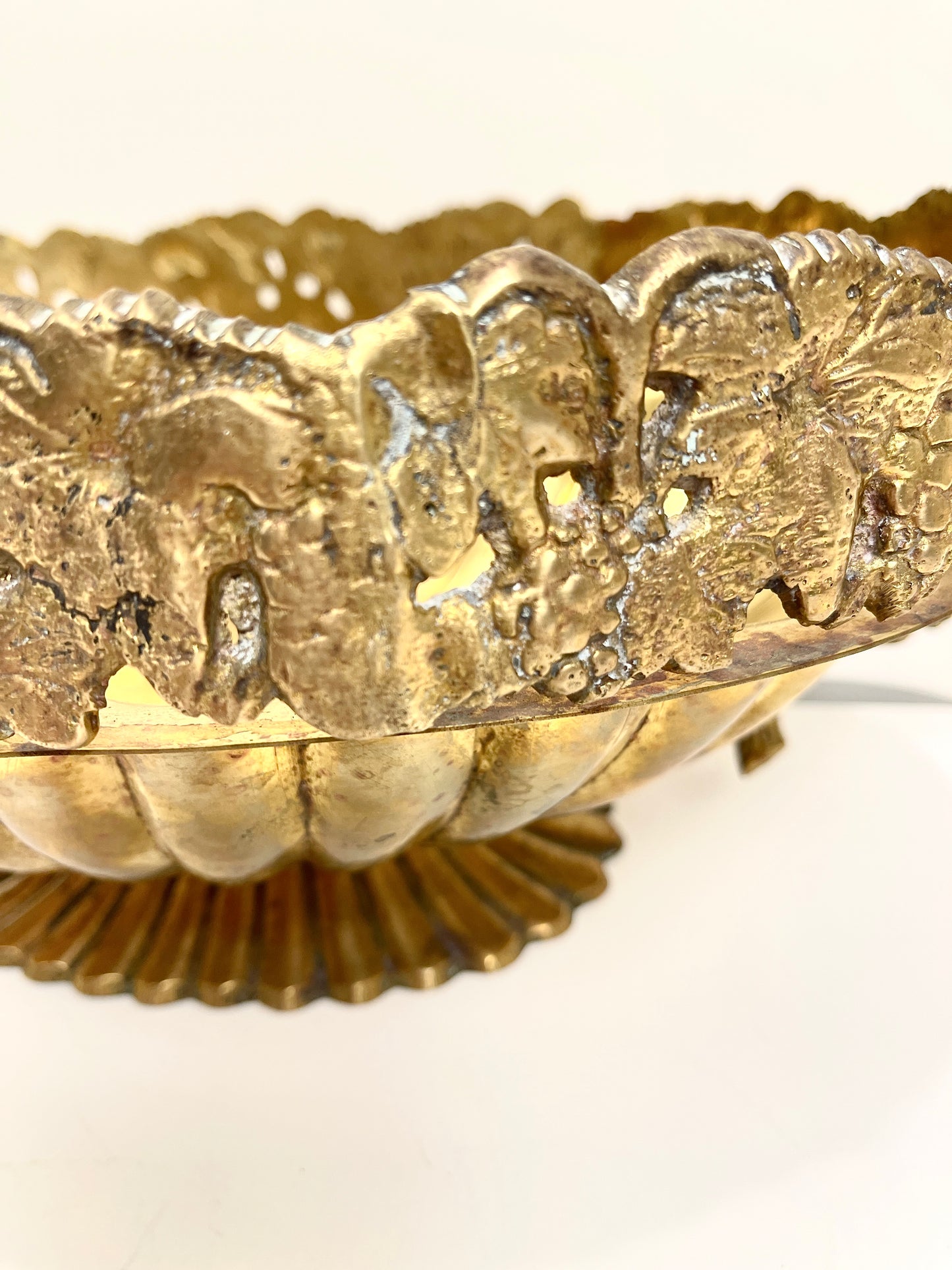 Vintage Brass Oval Bowl