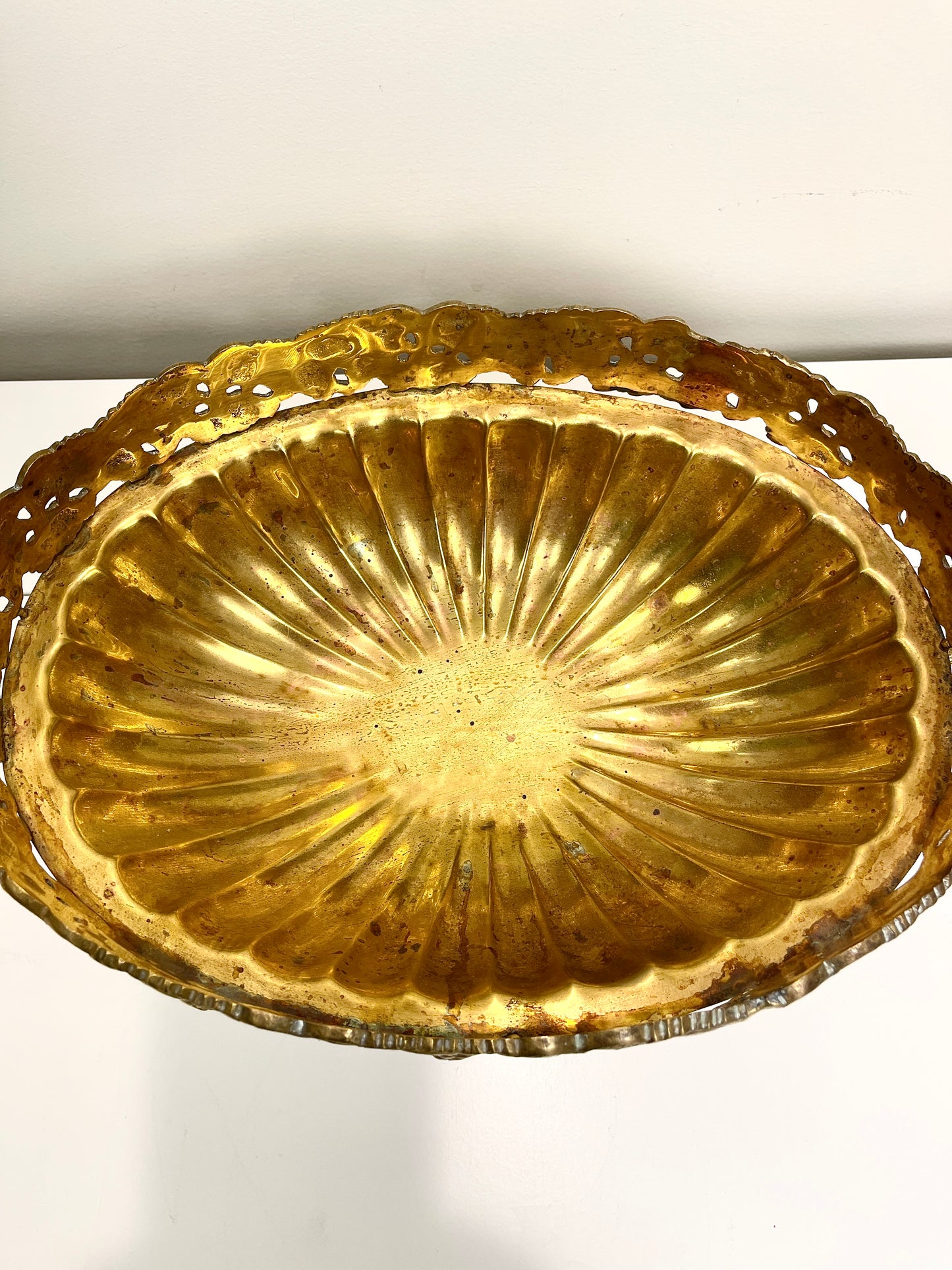 Vintage Brass Oval Bowl