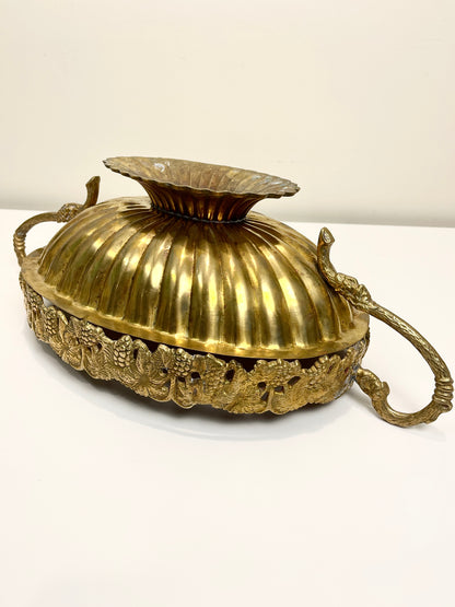 Vintage Brass Oval Bowl