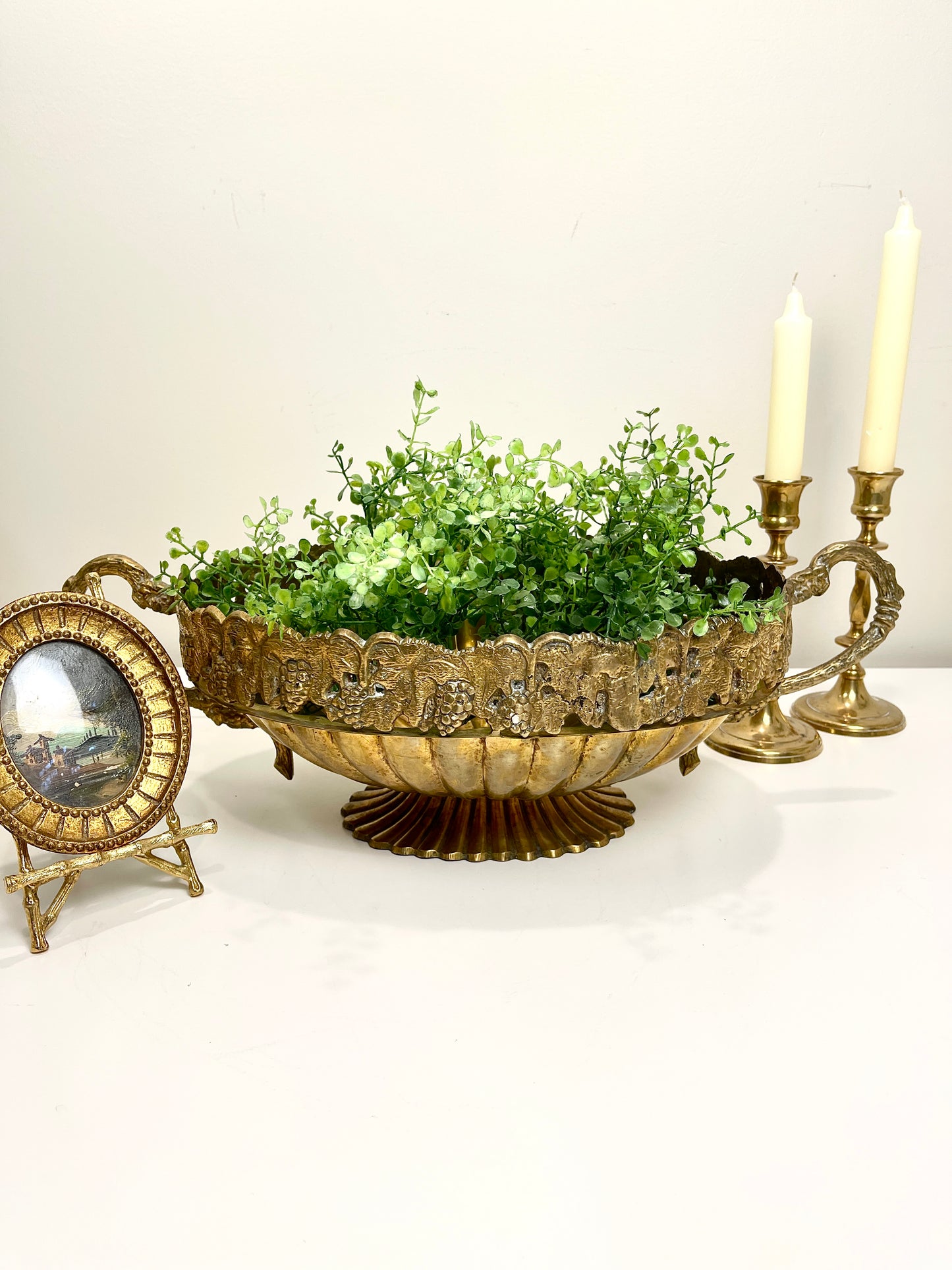 Vintage Brass Oval Bowl