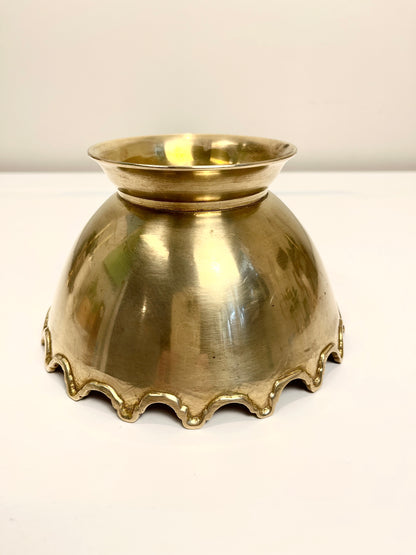 Vintage Brass Scalloped Edge Bowl