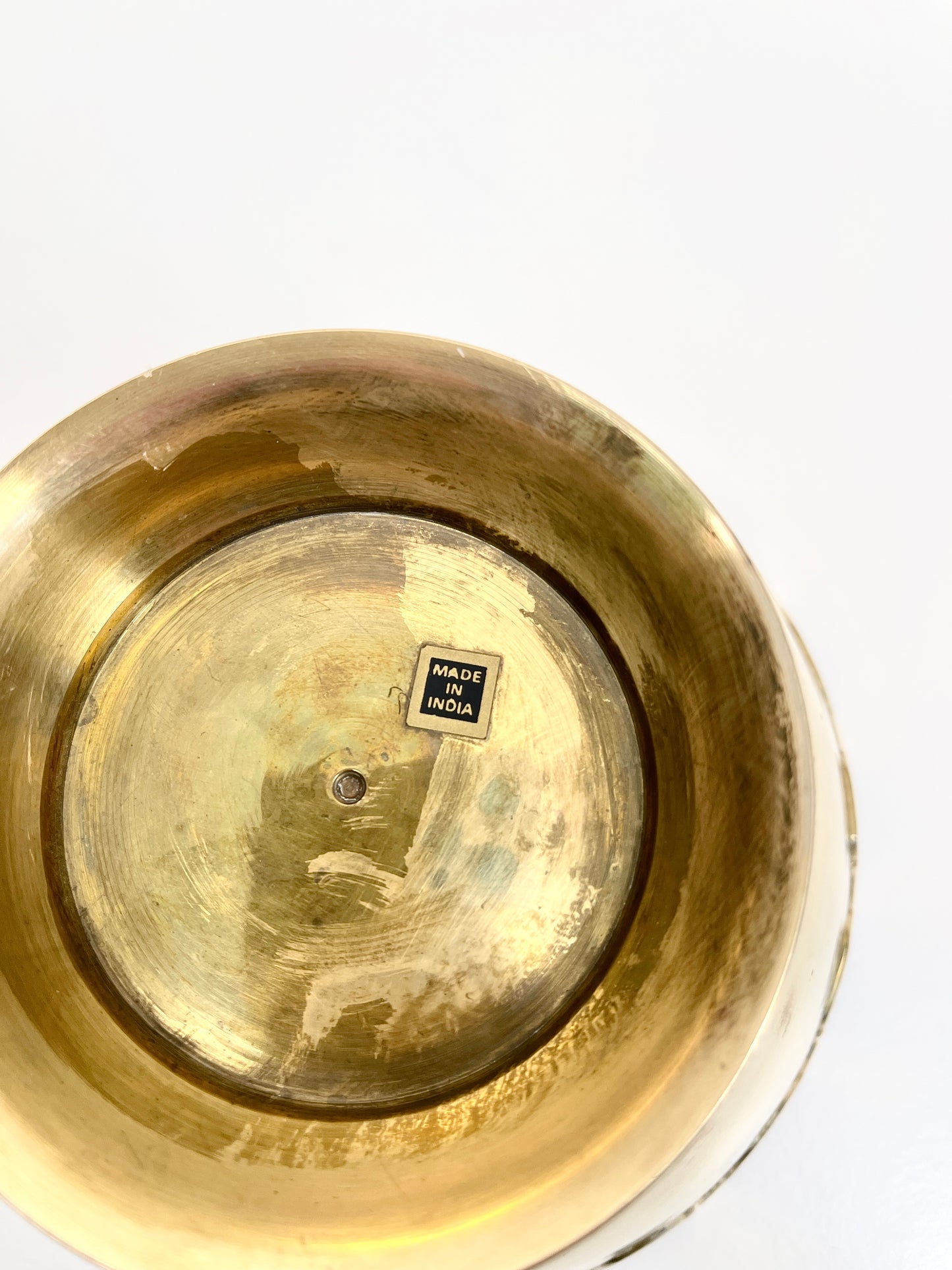 Vintage Brass Scalloped Edge Bowl