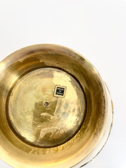 Vintage Brass Scalloped Edge Bowl